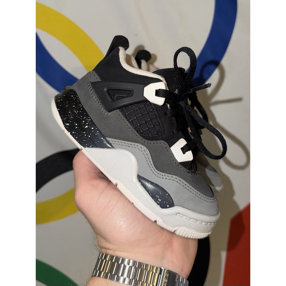 Jordan Shoes Boys Toddler Size 8C Black Gray Air Jordan 4 Retro FV4538-002